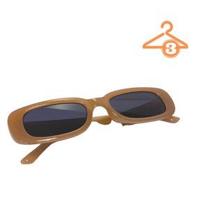 Narrow Square, Oval Framed Sunglasses